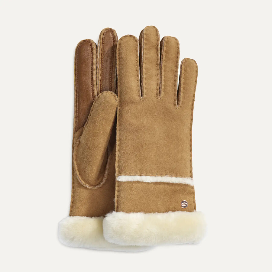 gestikte handschoen van schapenvacht